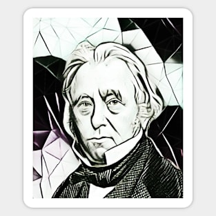 Thomas Babington Macaulay Black and White Portrait | Thomas Babington Macaulay Artwork Sticker